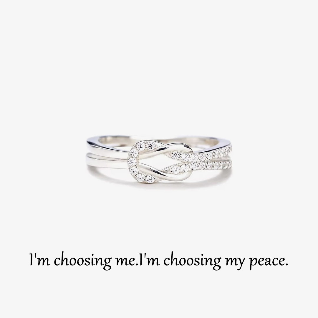 For Self - I Am Choosing My Peace Love Knot Ring