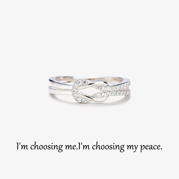 For Self - I Am Choosing My Peace Love Knot Ring