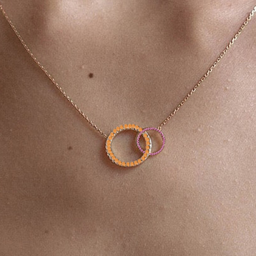 For Mother/Daughter - Customized Birthstones Interlocking Necklace
