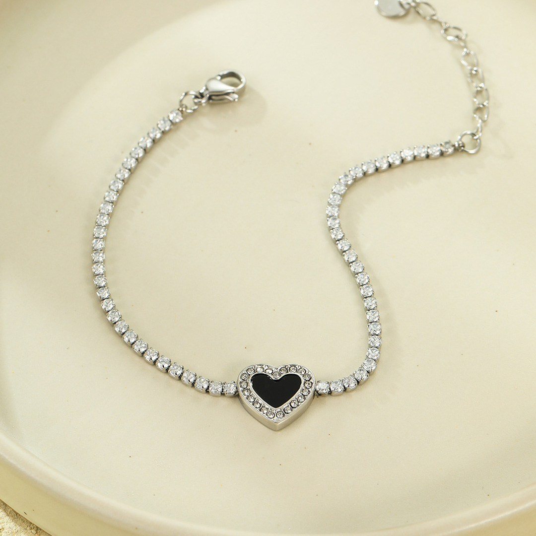 Glaze Heart Tennis Bracelet