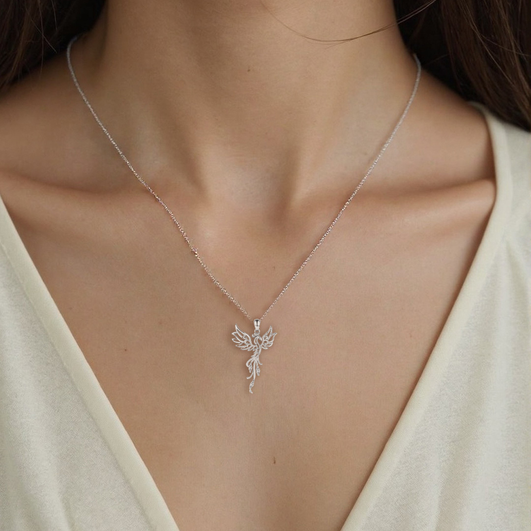 Trailing Diamond Phoenix Necklace