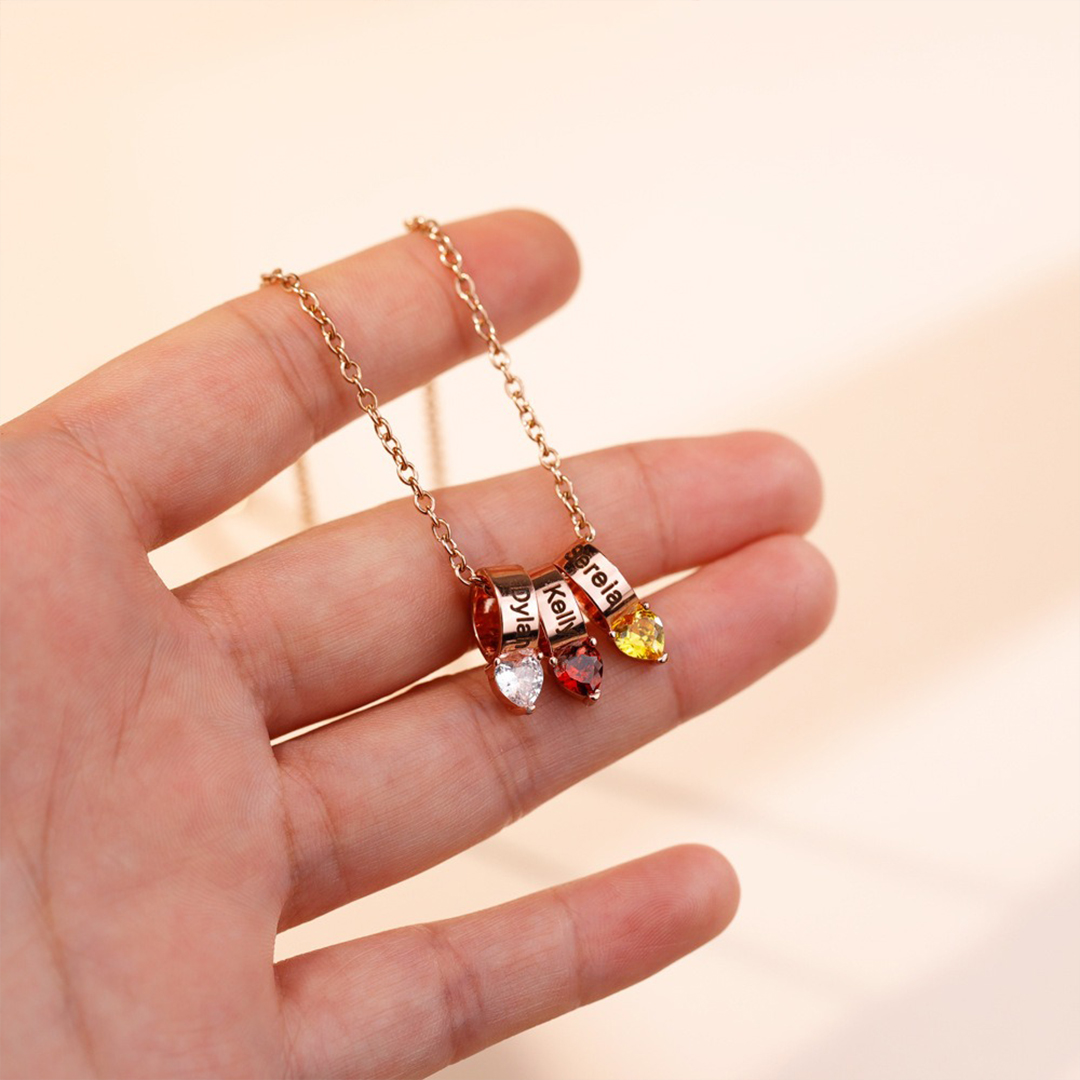 For Mom - "Stories in Stones" Custom Mom Memorial Necklace