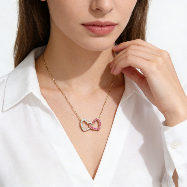 For Mom - Personalised Birthstone Heart Necklace