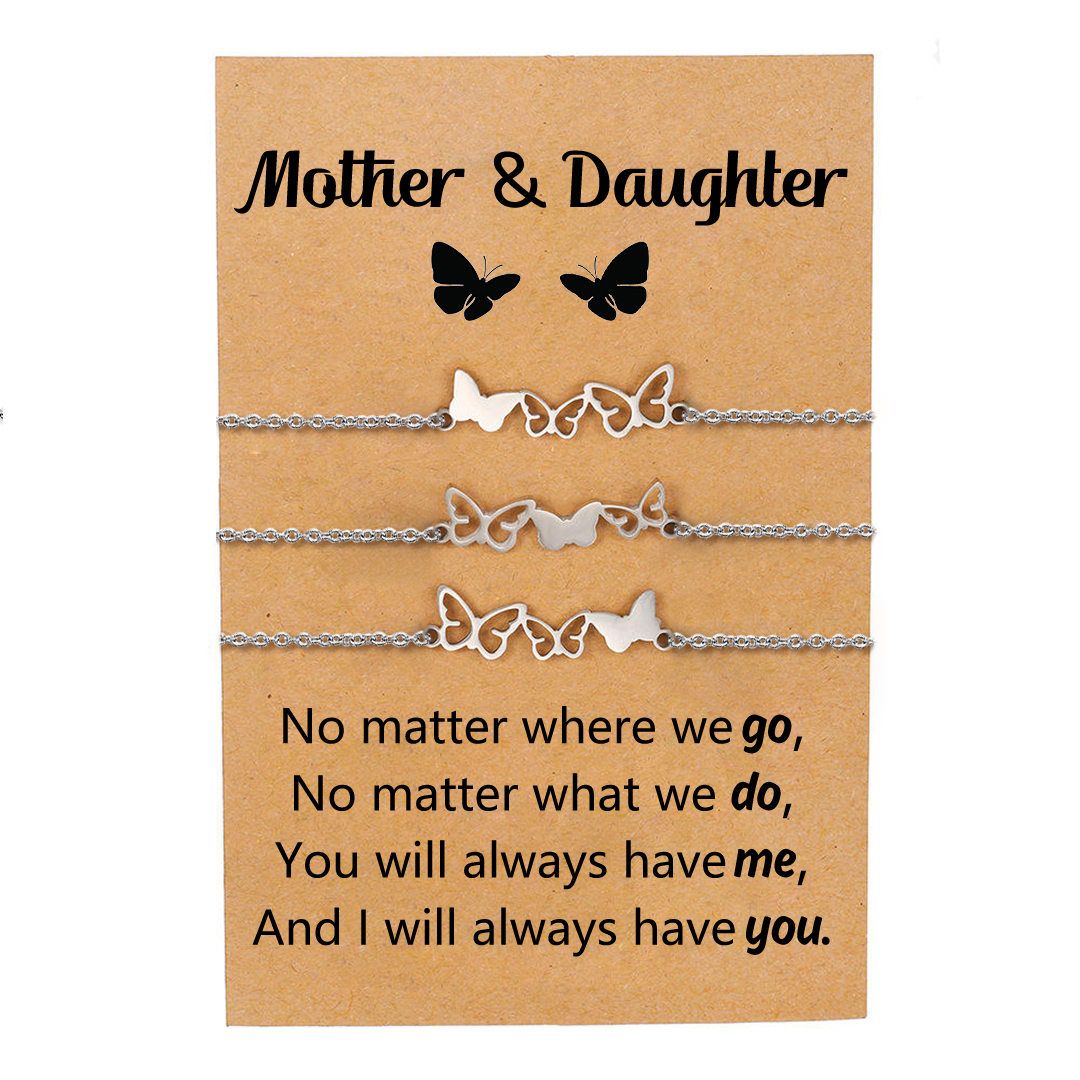 For Mother/Daughter - Butterfly Bracelets Set