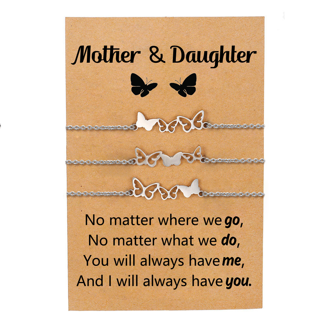 For Mother/Daughter - Butterfly Bracelets Set