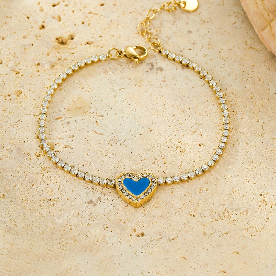Glaze Heart Tennis Bracelet