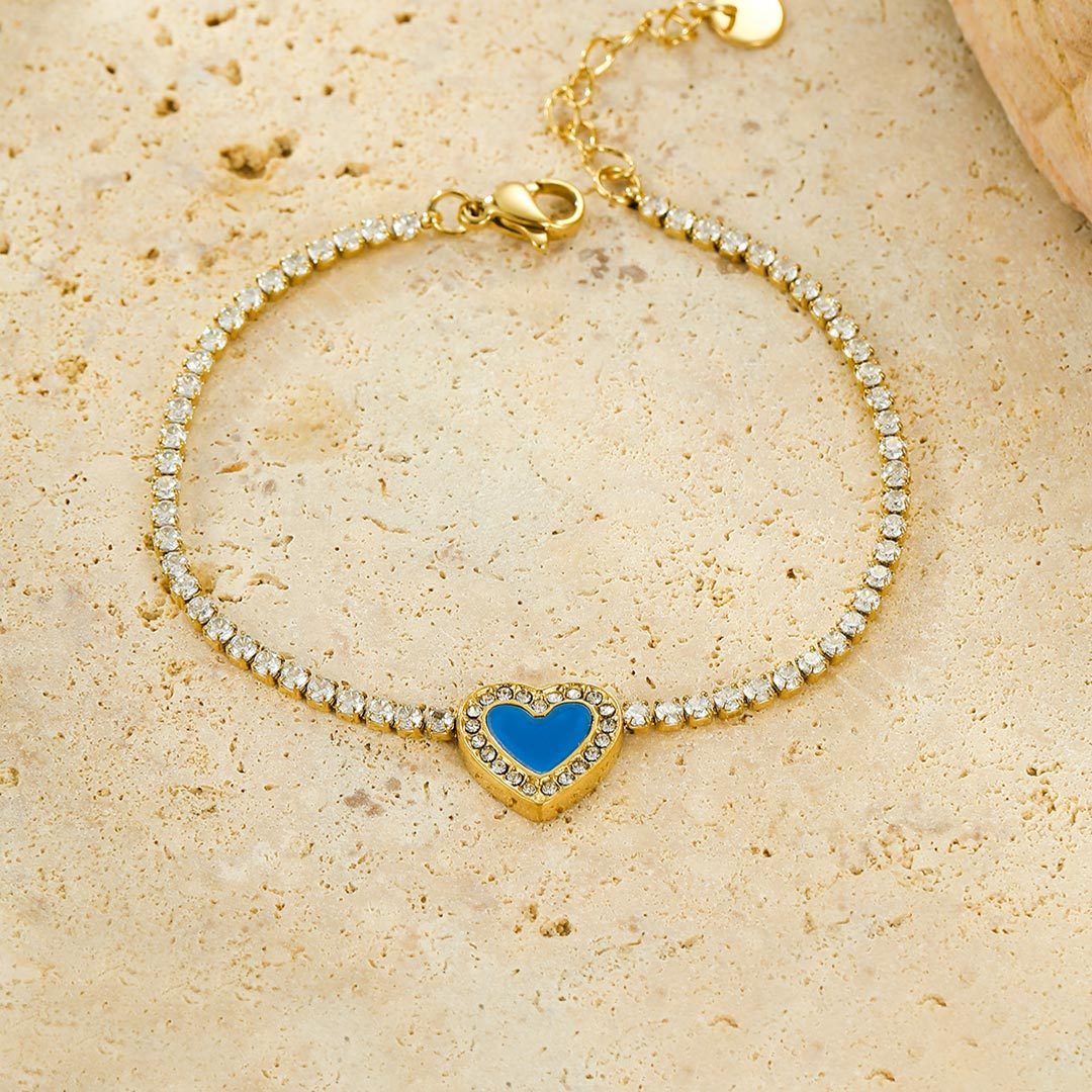 Glaze Heart Tennis Bracelet
