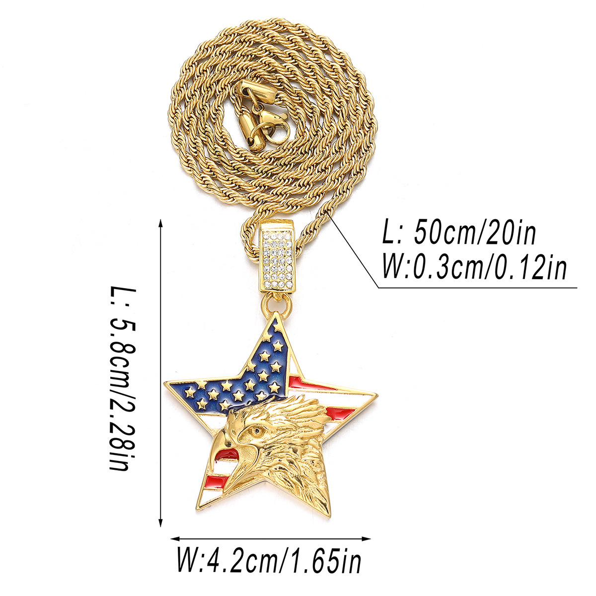 American Eagle US Flag Necklace