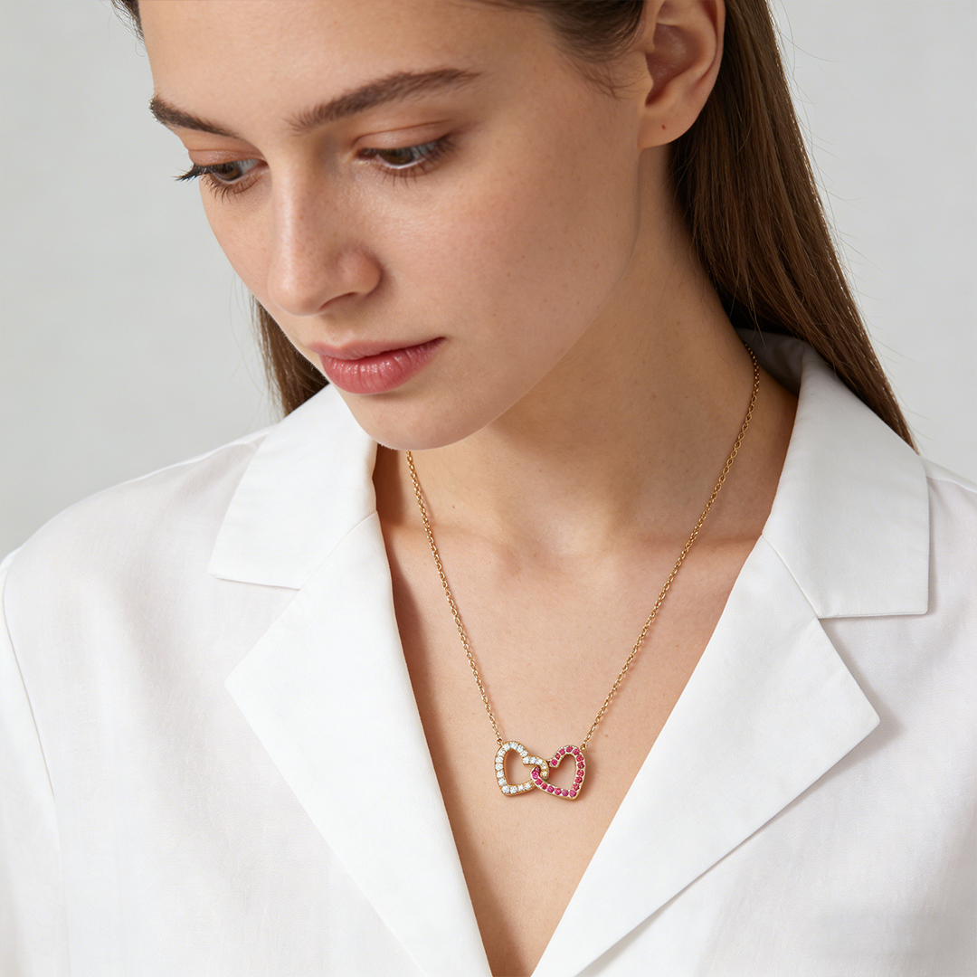 For Mom - Personalised Birthstone Heart Necklace