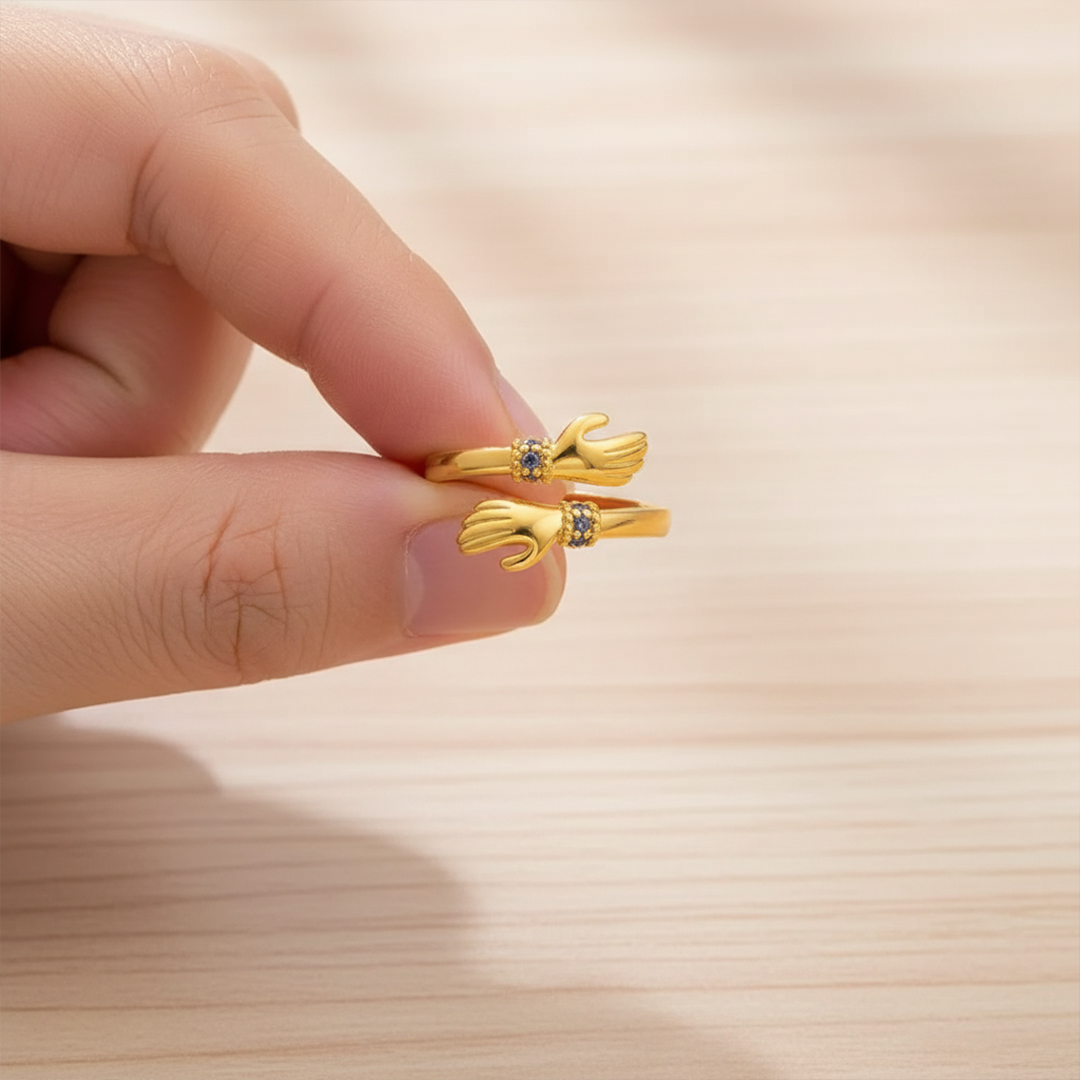 For Mother - S925 Always Keep Me In Your Heart Custom Birthstone Hug Ring