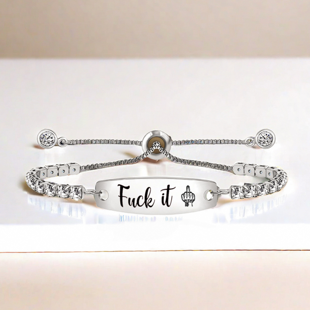 Fuck It Engraved Tennis Bracelet