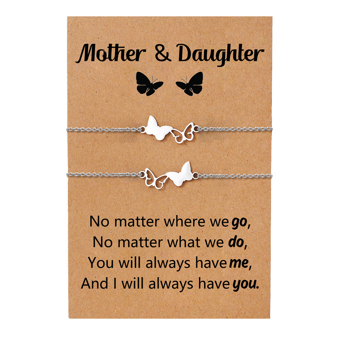 For Mother/Daughter - Butterfly Bracelets Set