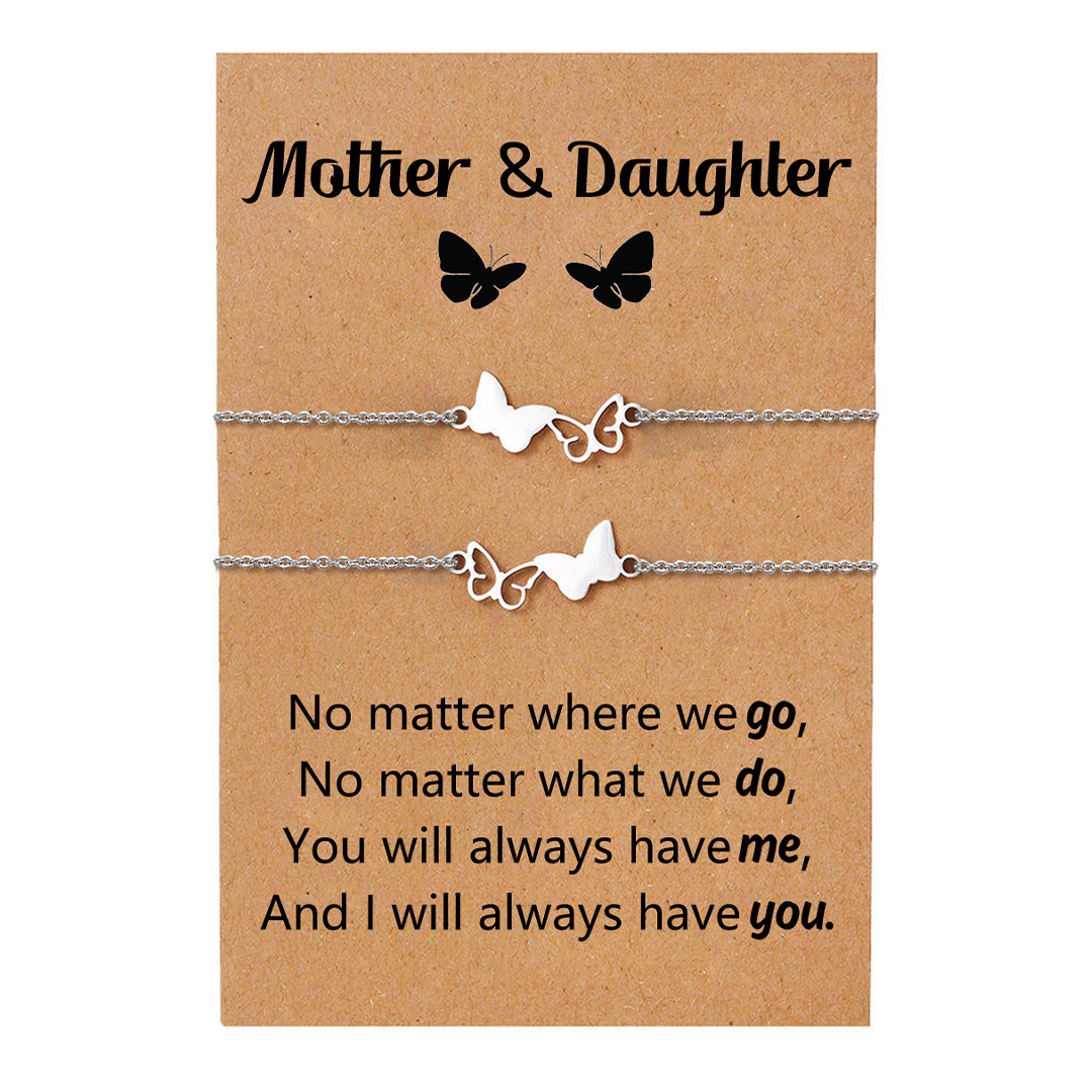 For Mother/Daughter - Butterfly Bracelets Set