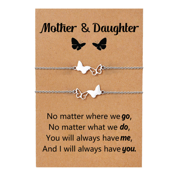For Mother/Daughter - Butterfly Bracelets Set