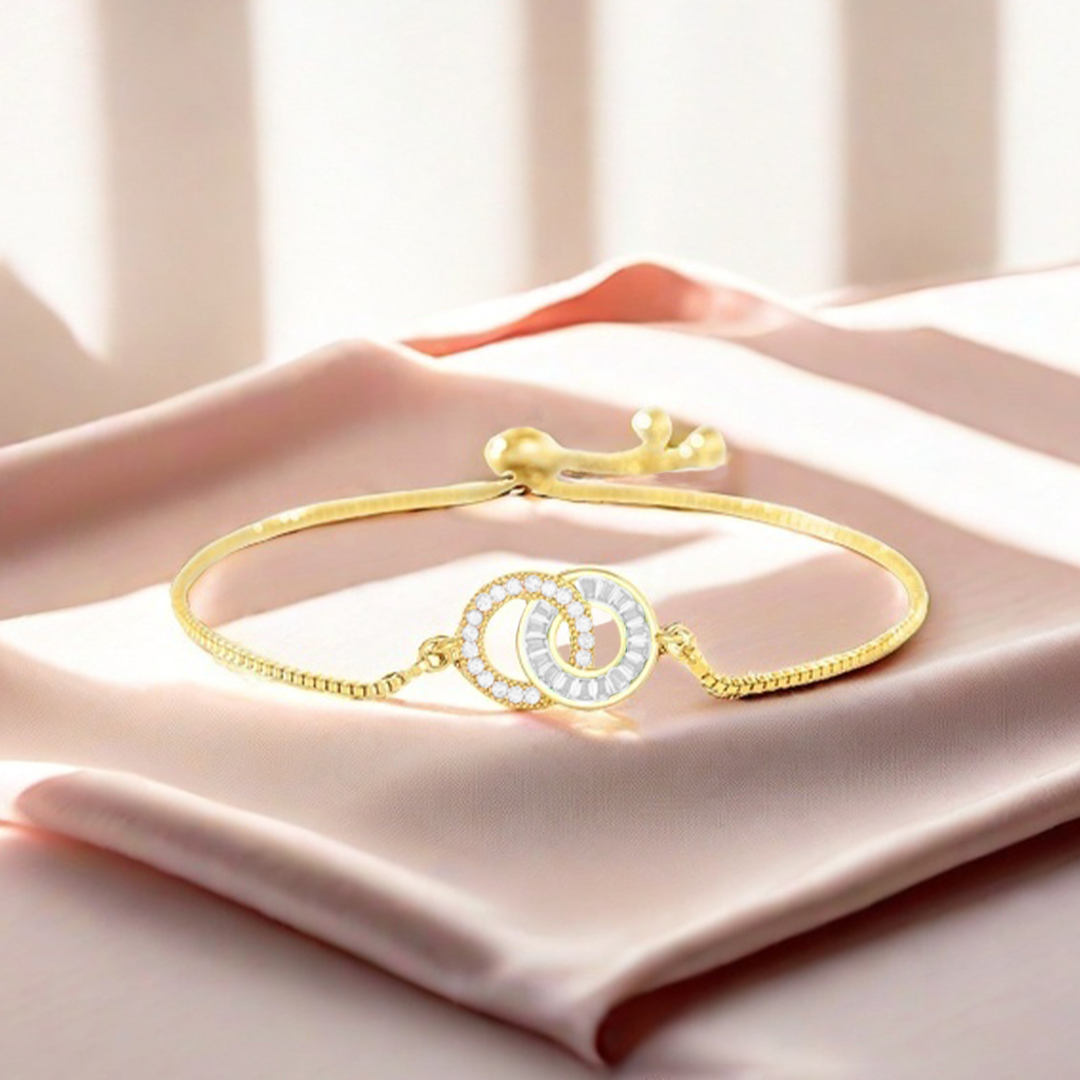 White diamond circle bracelet