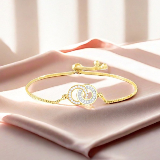 White diamond circle bracelet