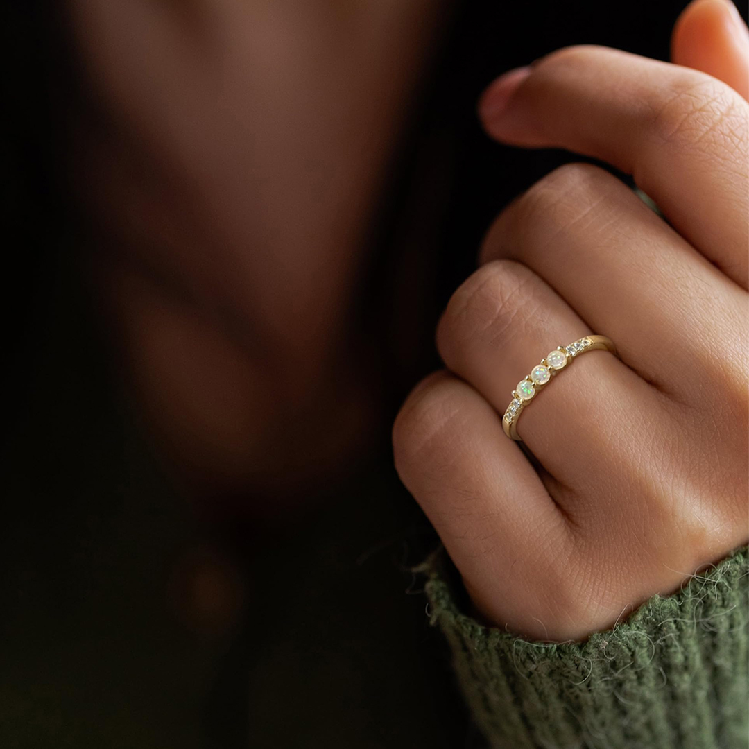 For Self - S925 Three Opals of Strength Ring
