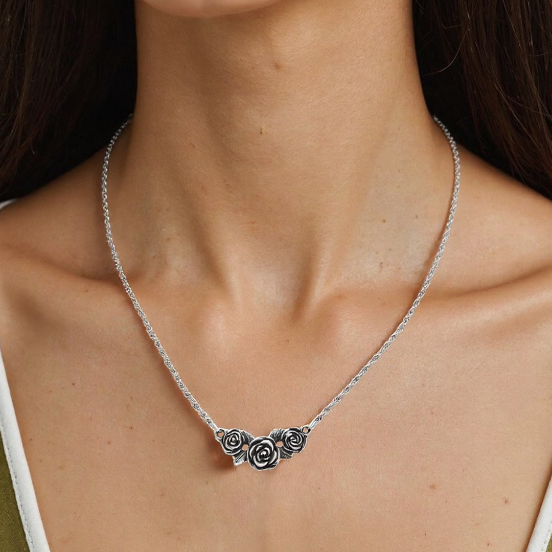 Black rose stands for survival Elegant Necklace