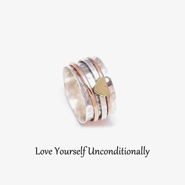 For Self - S925 Love Yourself Unconditionally Love Spinner Heart Ring