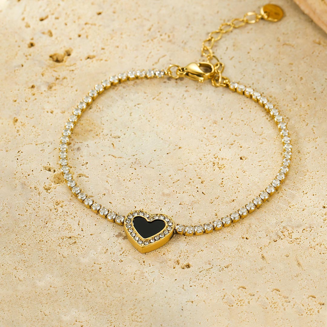 Glaze Heart Tennis Bracelet