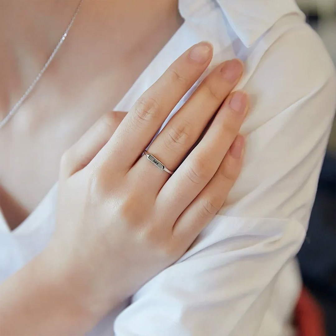 Fuck It Silver Bar Open Ring