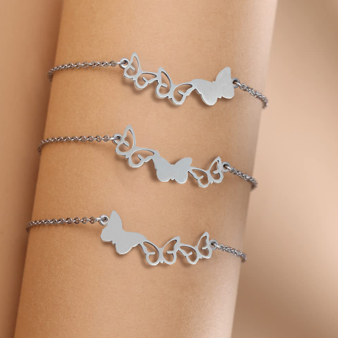 For Mother/Daughter - Butterfly Bracelets Set