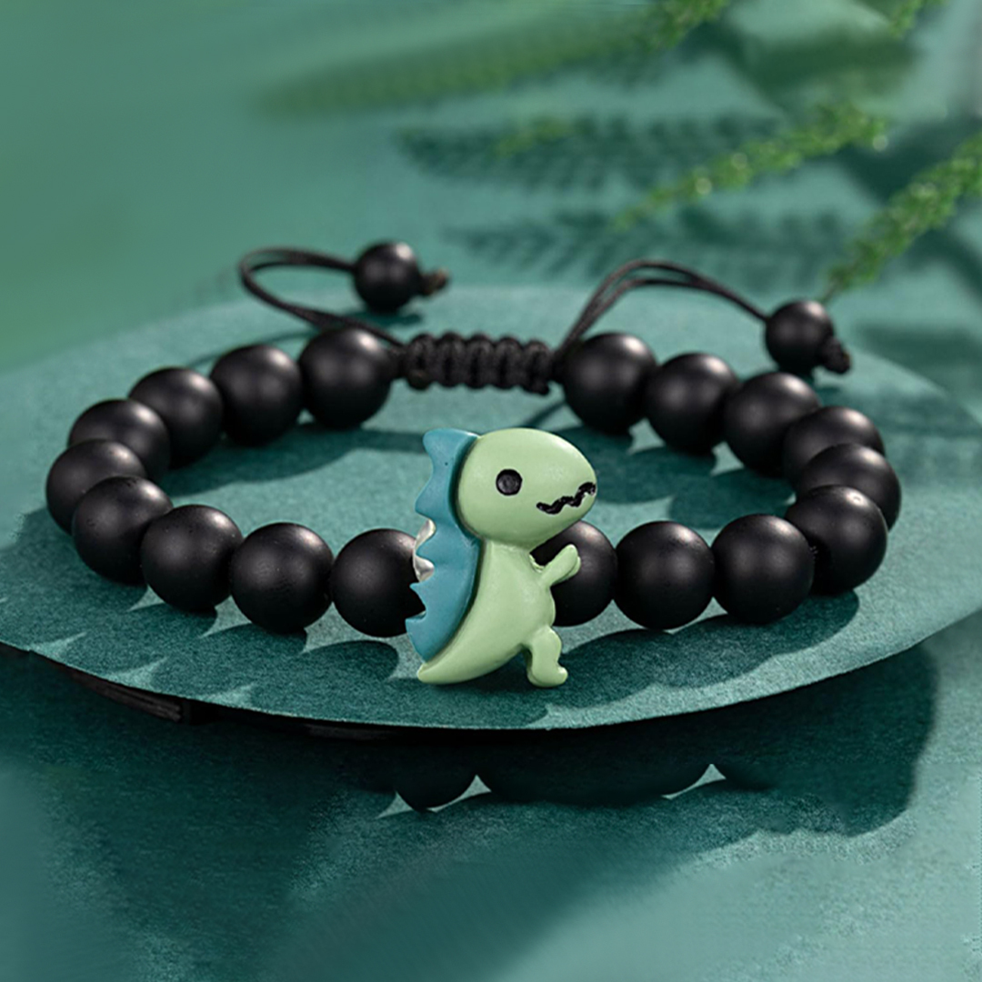 For Grandson- You Are Braver Than You Believe Dinosaur Bracelet