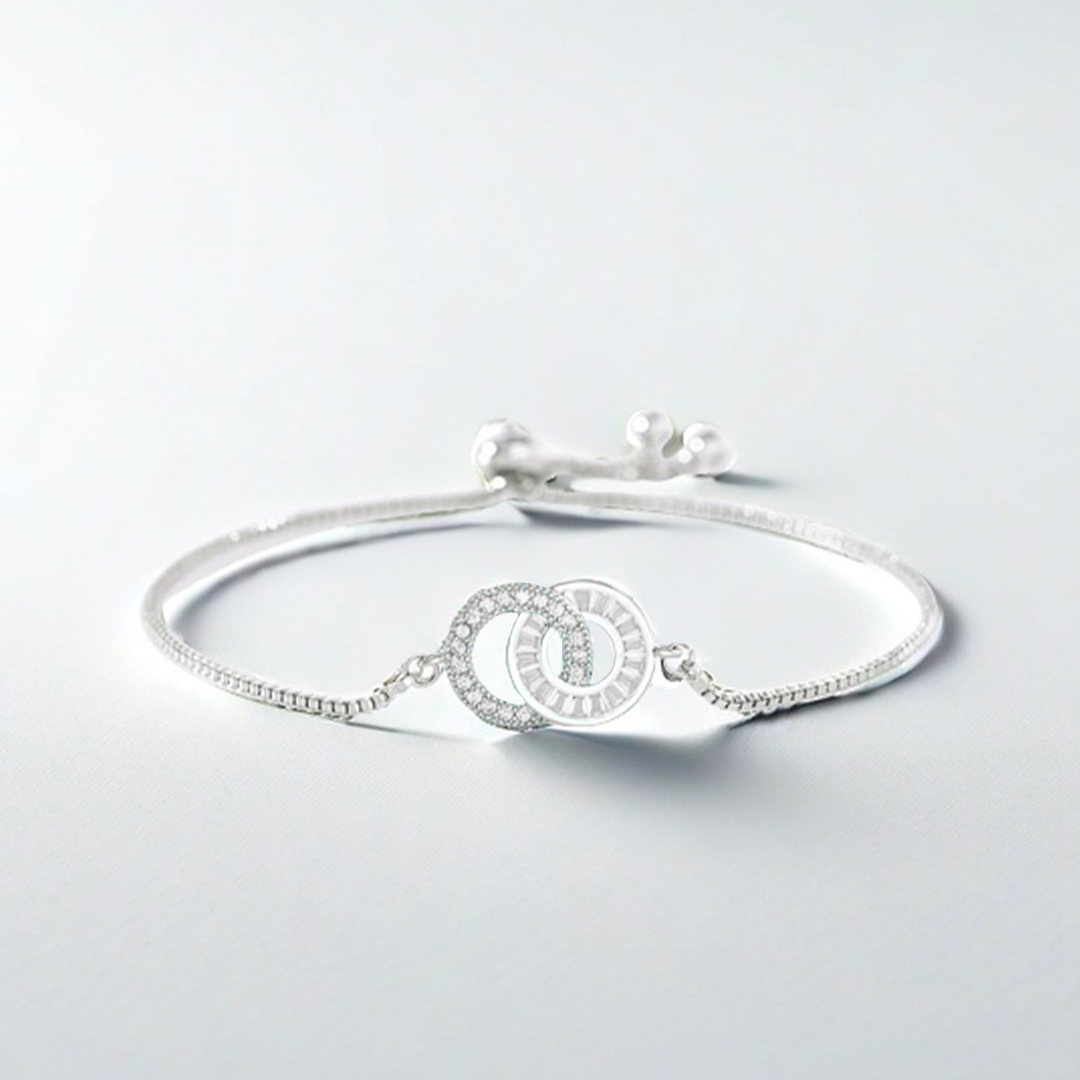 White diamond circle bracelet