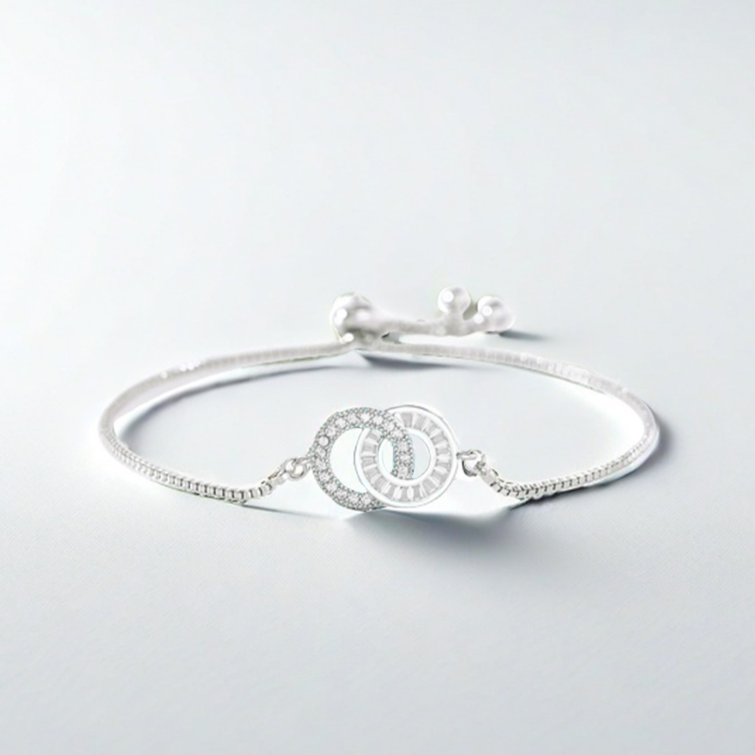 White diamond circle bracelet