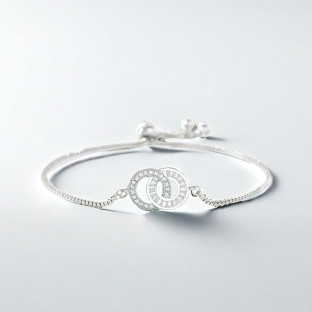 White diamond circle bracelet