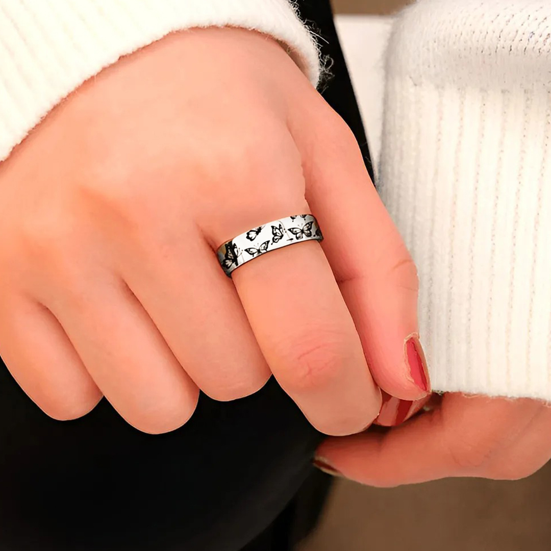 Butterfly stands for rebirth Ring