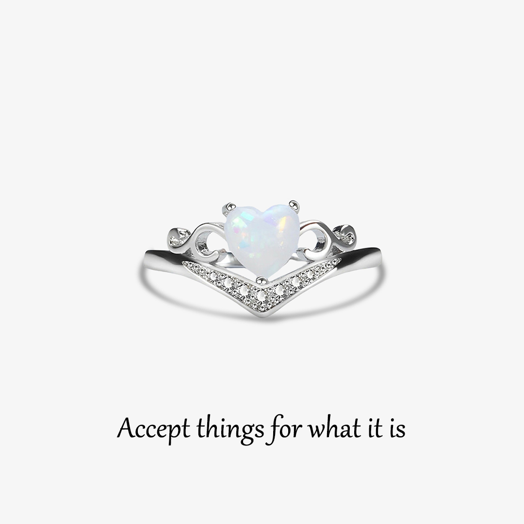 Self Love Heart Crown Opal Ring