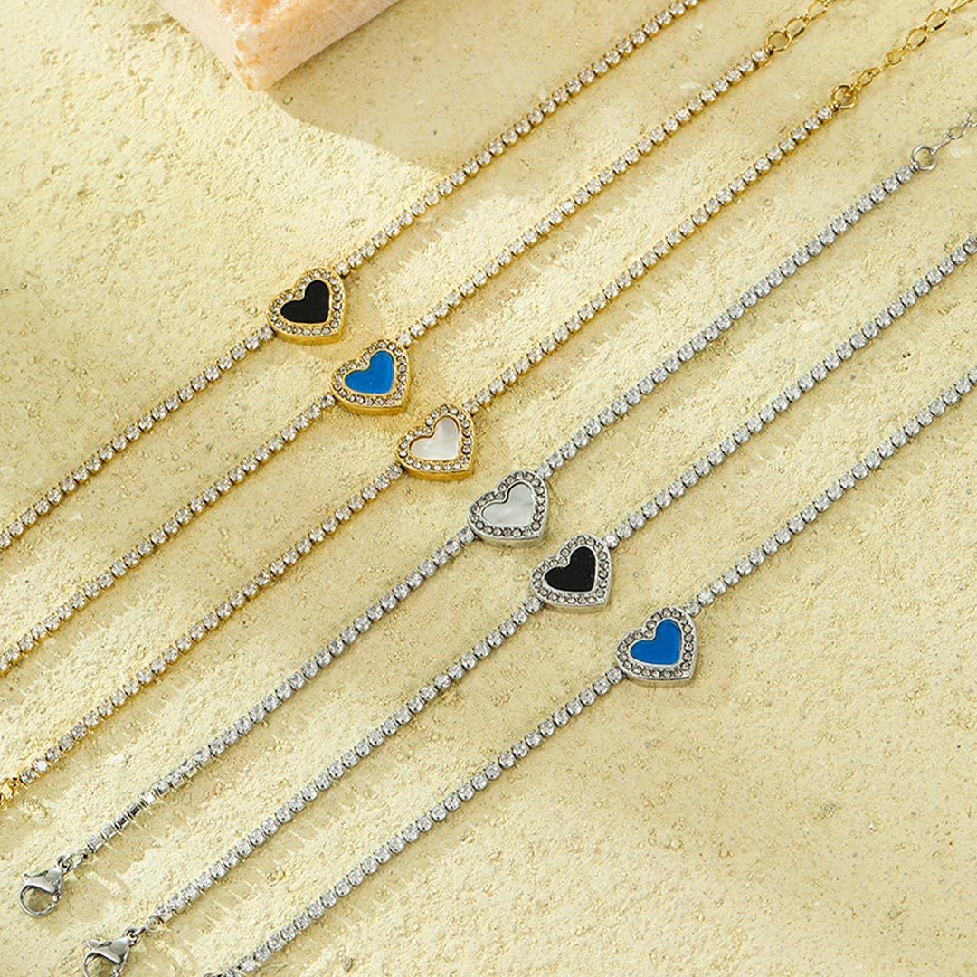 Glaze Heart Tennis Bracelet