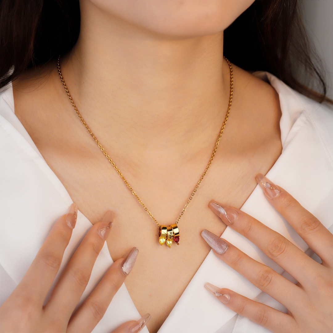 For Mom - "Stories in Stones" Custom Mom Memorial Necklace