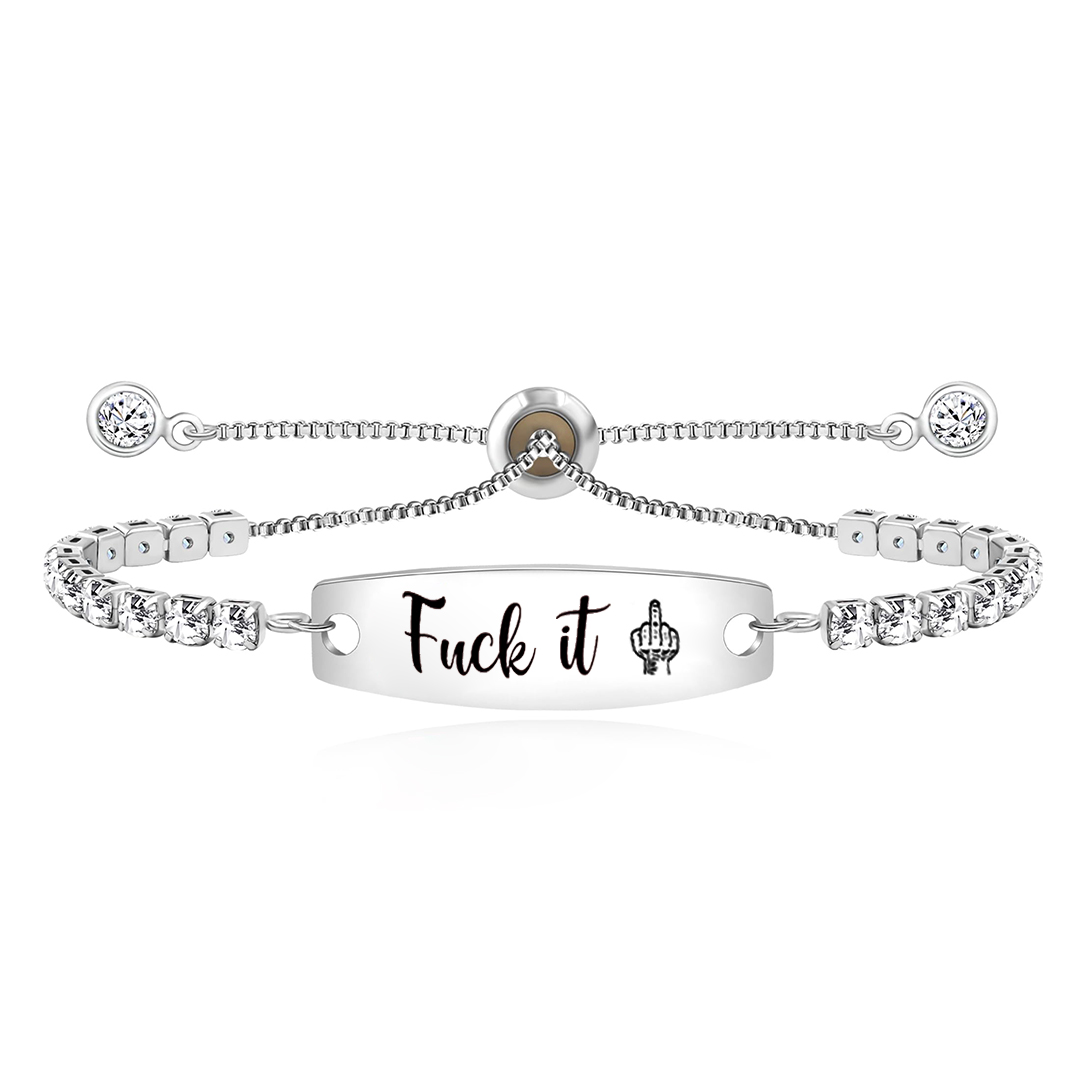 Fuck It Engraved Tennis Bracelet