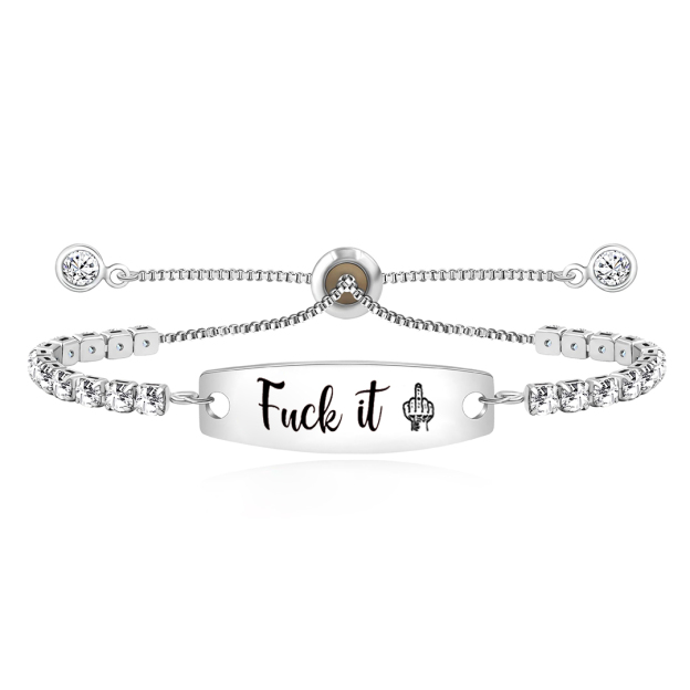 Fuck It Engraved Tennis Bracelet