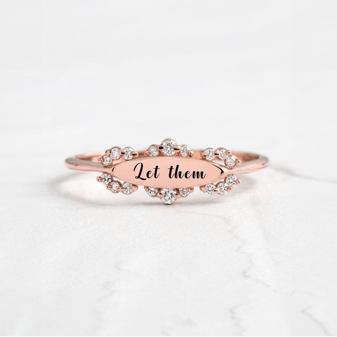 S925 Let Them Diamond Oval Ring
