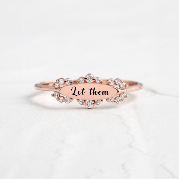 S925 Let Them Diamond Oval Ring