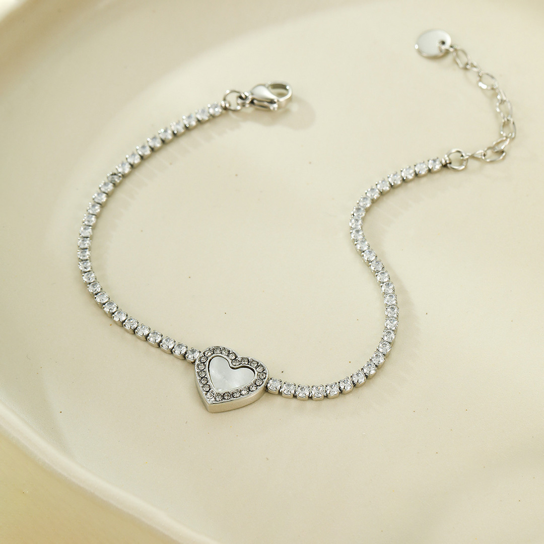 Glaze Heart Tennis Bracelet