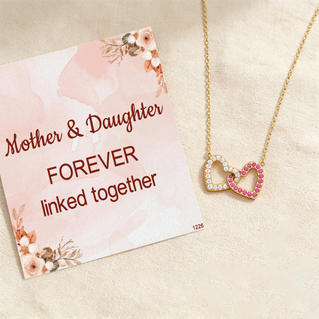 For Mom - Personalised Birthstone Heart Necklace