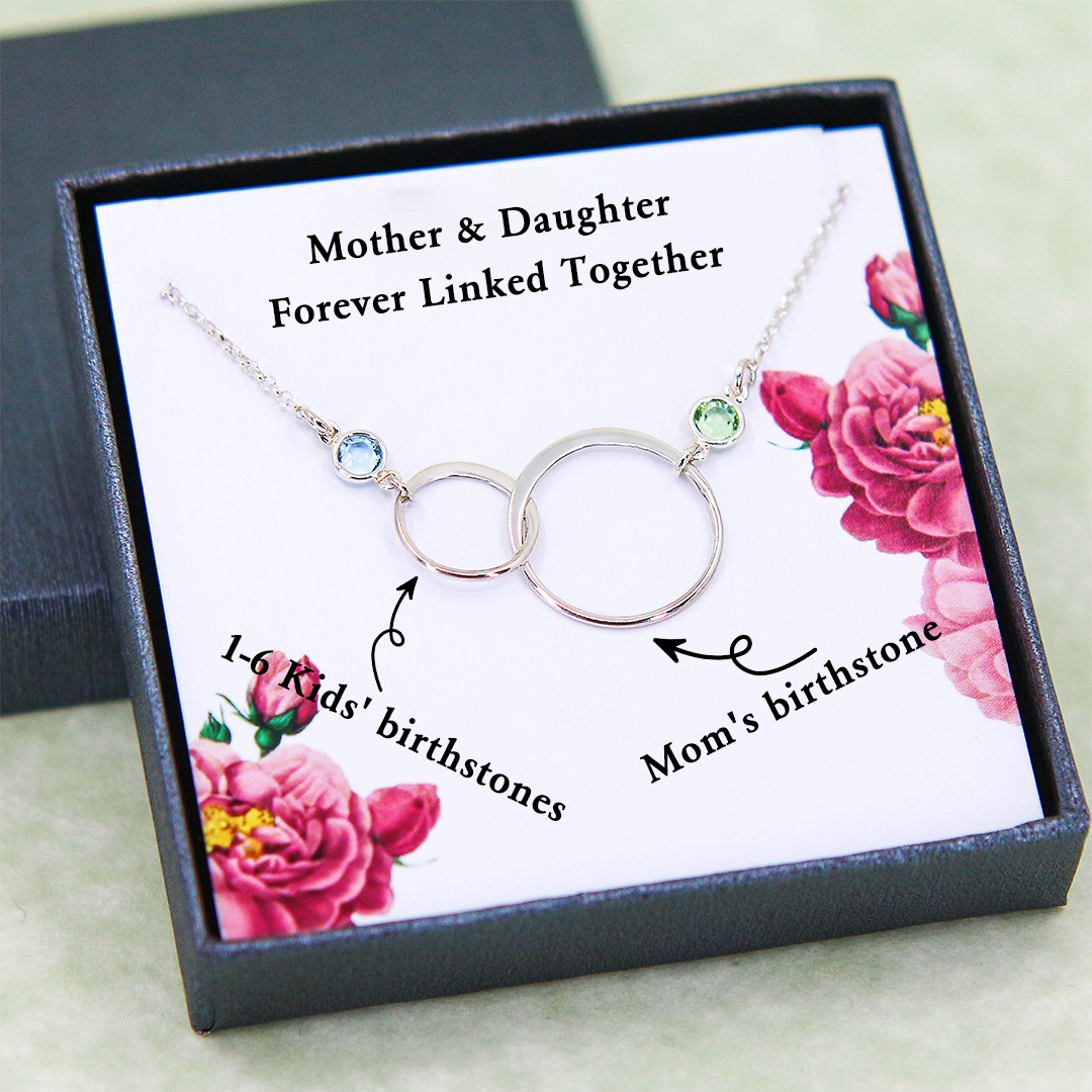 For Mother-Birthstone Personalized Bicyclic Necklace