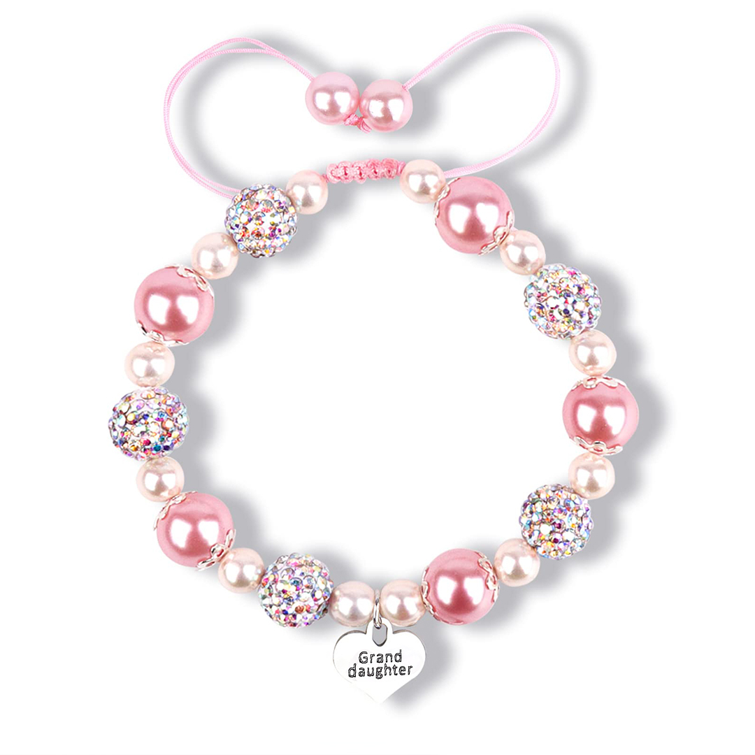 For Granddaughter- You Are My Most Beautiful chapter Pendant Pearl Bracelet
