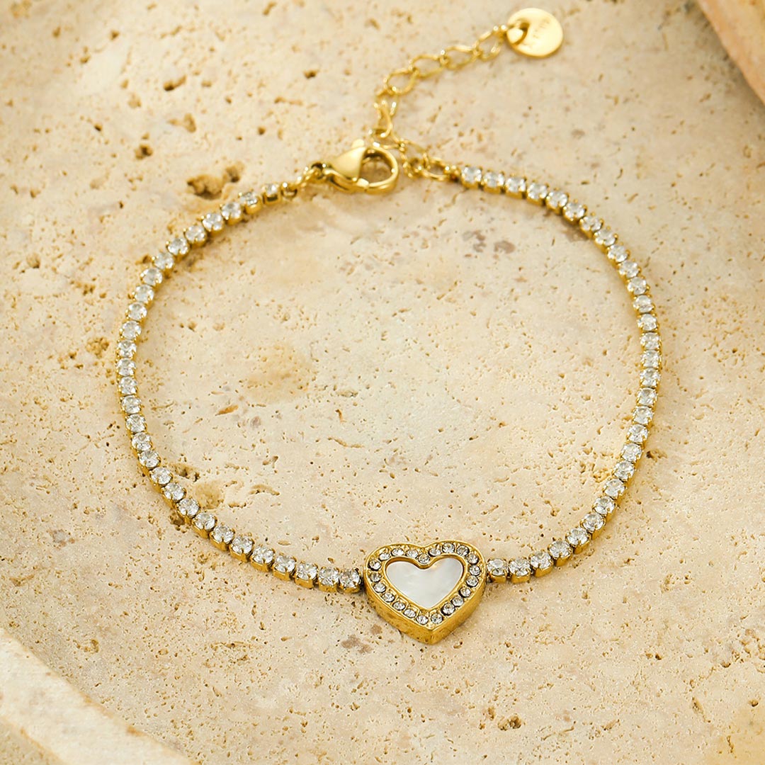 Glaze Heart Tennis Bracelet