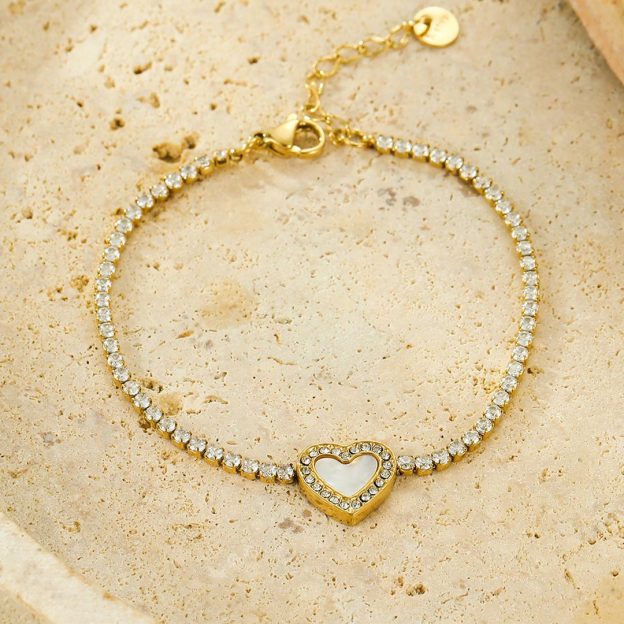 Glaze Heart Tennis Bracelet