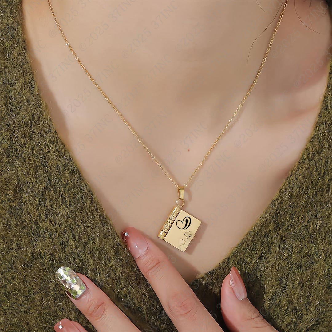 For Granddaughter - My Love Will Follow You Book Necklace