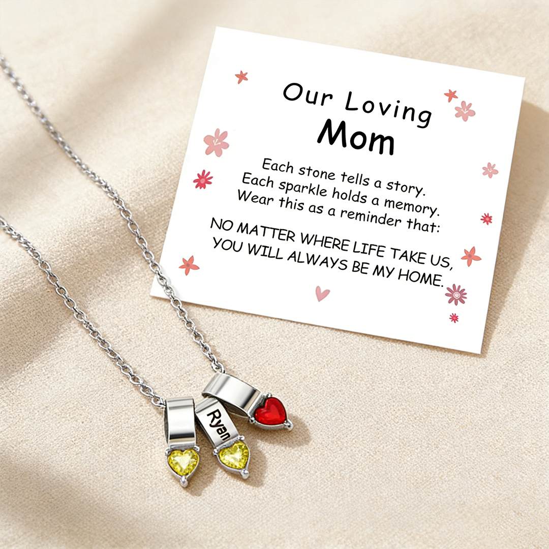 For Mom - "Stories in Stones" Custom Mom Memorial Necklace