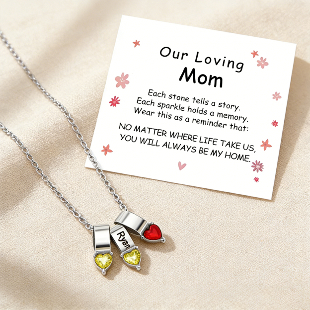 For Mom - "Stories in Stones" Custom Mom Memorial Necklace