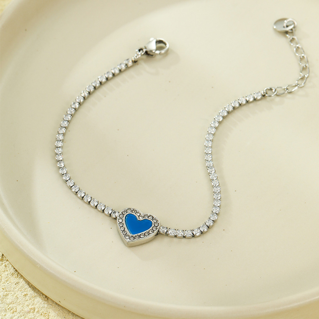 Glaze Heart Tennis Bracelet