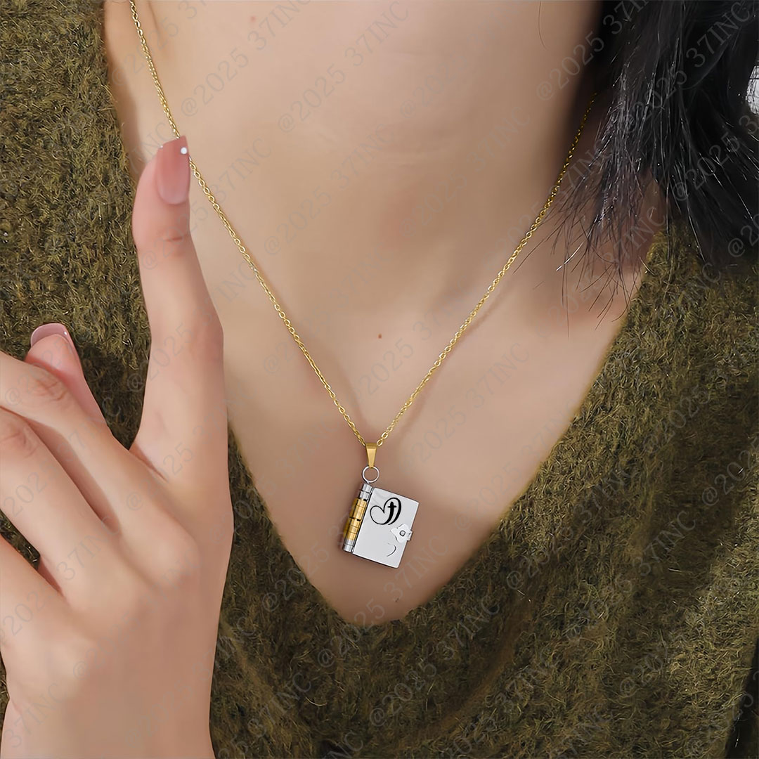 For Granddaughter - My Love Will Follow You Book Necklace
