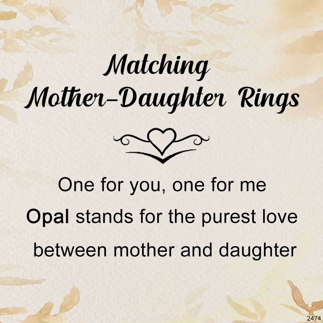 Matching Mother & Daughter Love Crown Opal Ring